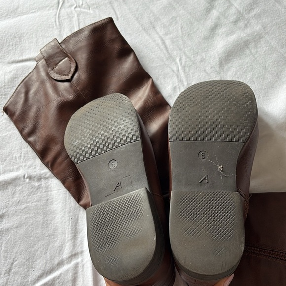 Ardene Brown Knee High Cowboy Boots | Fall Western Trend Faux Leather Size 6 - Picture 5 of 6